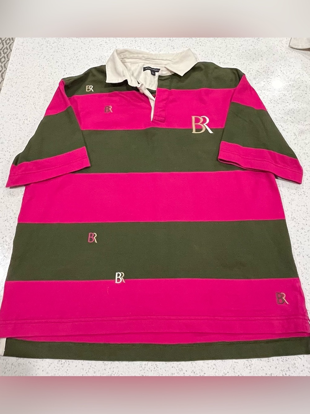 Banana Republic Logo Rugby Polo Shirt Mens L Men Sporty Preppy Embroidered